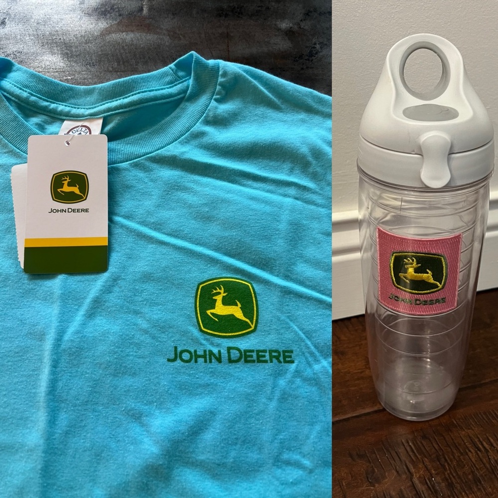 John Deere water bottle and tee med